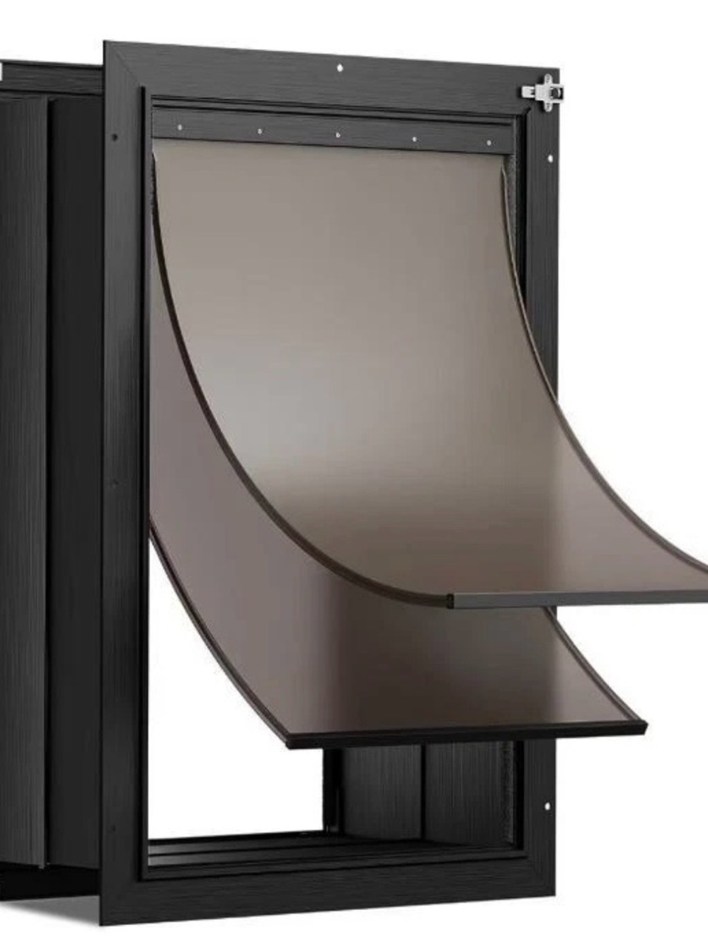 Black Window Pet Door with Smoky Brown Flap